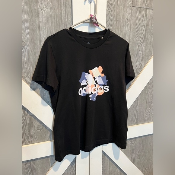 085. LIKE NEW ADIDAS Floral Graphic Print Tee L - Picture 1 of 5